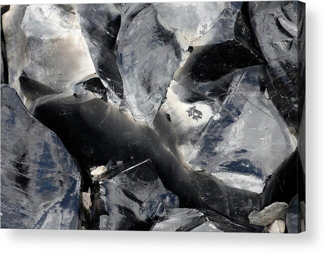 Rock Acrylic Print featuring the photograph Obsidian Flow #3 by Michael Szoenyi/science Photo Library