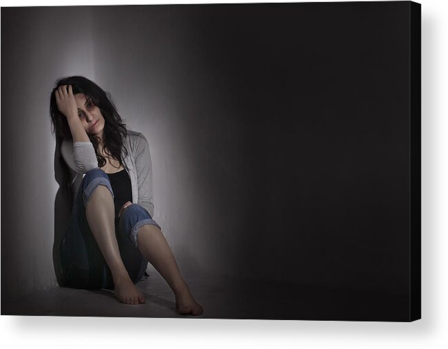 Casual Clothing Acrylic Print featuring the photograph Physically abused woman #3 by Hemant Mehta