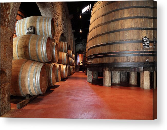 Fermenting Acrylic Print featuring the photograph Porto Wine Cellar #3 by Vuk8691
