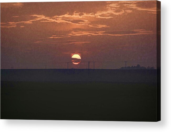 Cloud Acrylic Print featuring the photograph The setting sun in the distance with clouds #3 by Ashish Agarwal