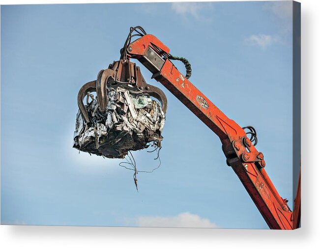 Close-up Acrylic Print featuring the photograph Scrapyard #34 by Lewis Houghton/science Photo Library