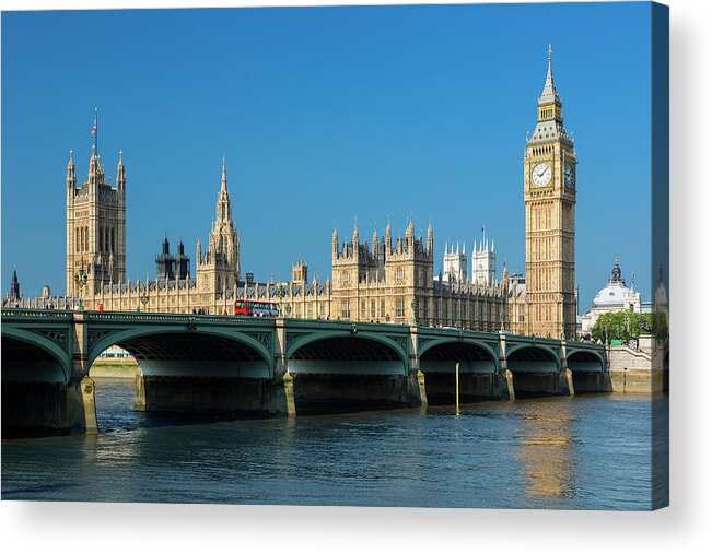 Arch Acrylic Print featuring the photograph Big Ben And Britains Houses Of #4 by Sylvain Sonnet