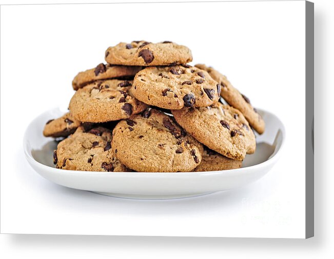 Cookies Acrylic Print featuring the photograph Chocolate chip cookies 1 by Elena Elisseeva