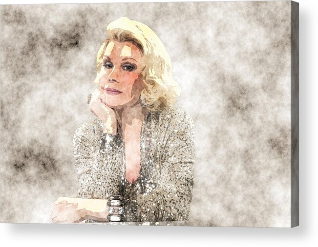 Joan Rivers Portrait Acrylic Print featuring the painting Joan Rivers Portrait by MotionAge Designs