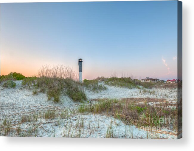Sullivan's Island Lighthouse Acrylic Print featuring the photograph Sullivan's Island Dunes to Lighthouse View by Dale Powell