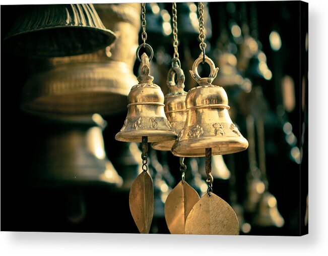 Nepal Acrylic Print featuring the photograph Sacrificial bells #4 by Raimond Klavins