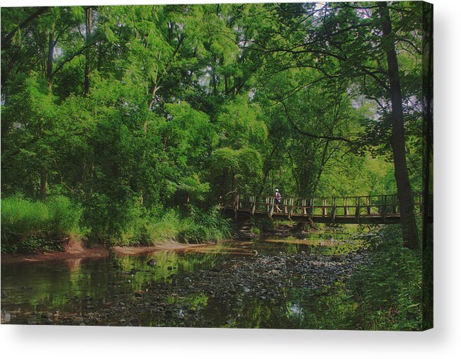 Runner 40 Mile Creek Grimsby Acrylic Print featuring the photograph 40 Mile Creek by Dan Copeland