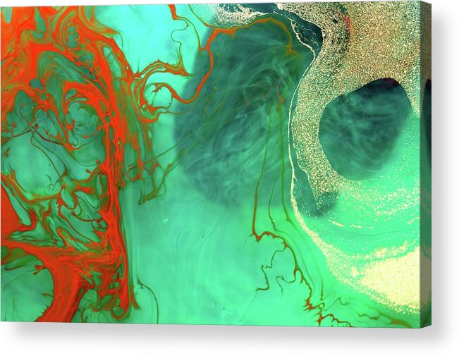 Oil Acrylic Print featuring the photograph Ink Patterns In Water #5 by Pery Burge/science Photo Library