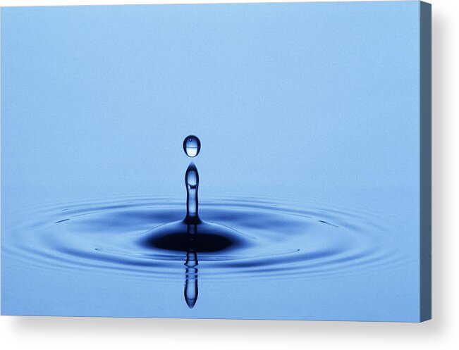 Concentric Circle Acrylic Print featuring the photograph Water Drop #5 by Phillip Hayson