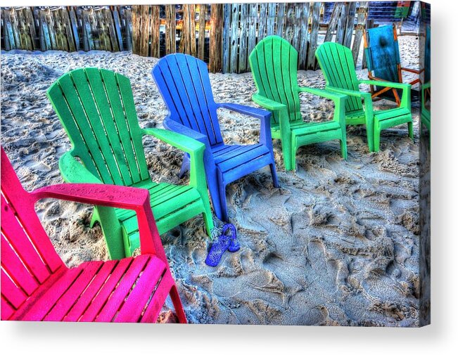 Alabama Acrylic Print featuring the digital art 6 Chairs by Michael Thomas