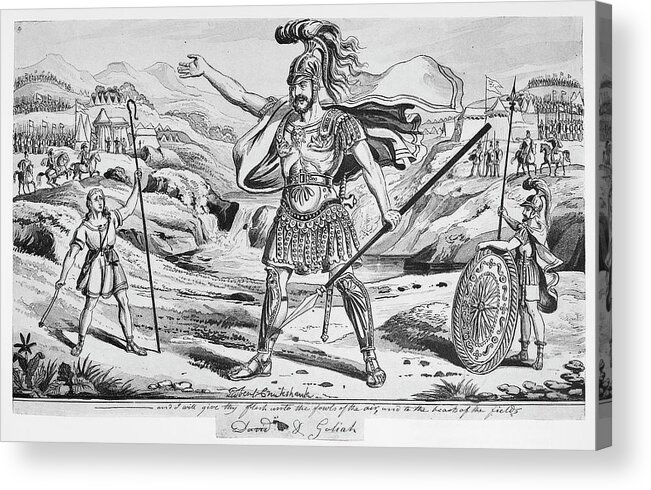 19th Century Acrylic Print featuring the drawing David And Goliath #6 by Granger