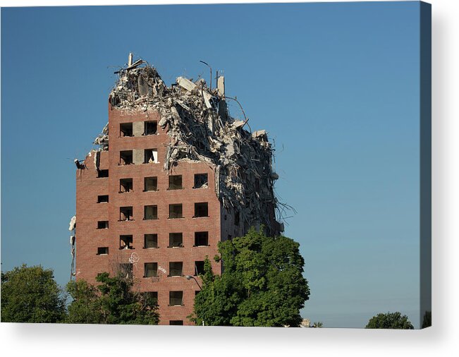 Brewster-douglass Housing Acrylic Print featuring the photograph Demolition Of Detroit Housing Towers #6 by Jim West