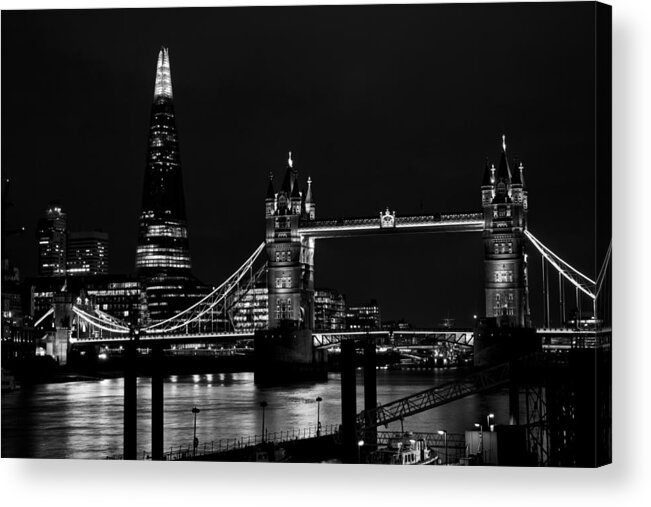 Tower Acrylic Print featuring the photograph The Shard and Tower Bridge #6 by David Pyatt