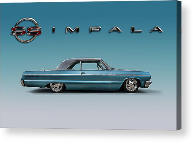 Impala Acrylic Print featuring the digital art '64 Impala SS by Douglas Pittman