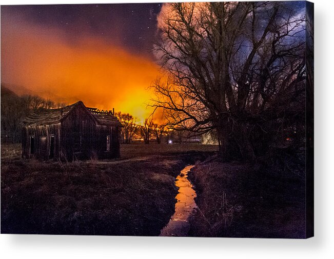 Fire Acrylic Print featuring the photograph Round Fire #1 by Cat Connor