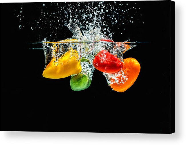 Agriculture Acrylic Print featuring the photograph Splashing Paprika by Peter Lakomy