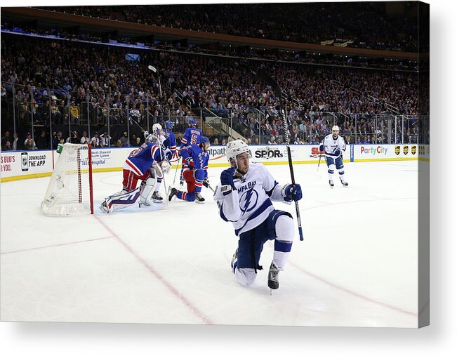 Playoffs Acrylic Print featuring the photograph Tampa Bay Lightning V New York Rangers #7 by Bruce Bennett