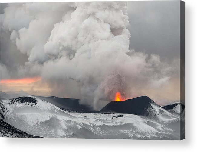 Feb0514 Acrylic Print featuring the photograph Tolbachik Volcano Erupting Kamchatka #7 by Sergey Gorshkov