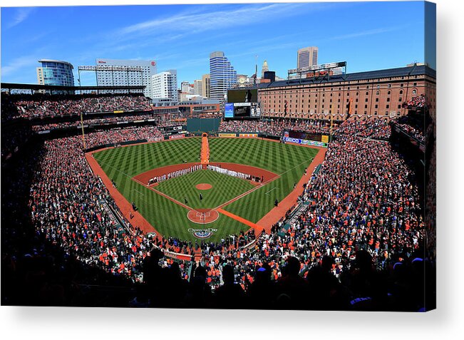 People Acrylic Print featuring the photograph Boston Red Sox V Baltimore Orioles by Rob Carr