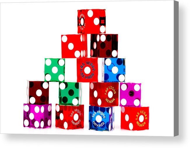 Las Vegas Acrylic Print featuring the photograph Colorful Dice #8 by Raul Rodriguez