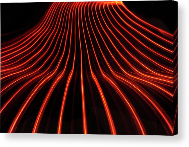 Black Background Acrylic Print featuring the photograph Abstract Light Trails And Streams #9 by John Rensten