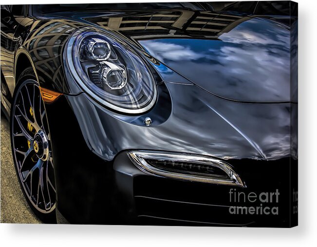 Black Acrylic Print featuring the photograph 911 Turbo S by Ken Johnson
