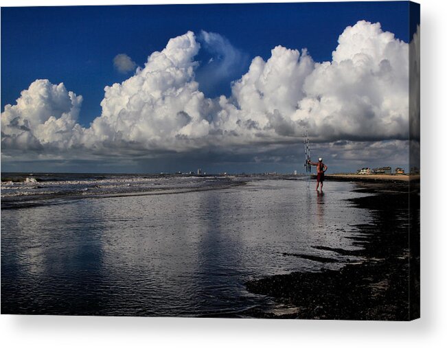 Bolivar Acrylic Print featuring the digital art A Day at the Beach by Linda Unger