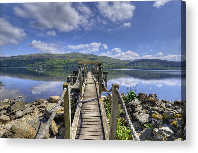 Europe Acrylic Print featuring the photograph A dock out to Loch Tay by Matt Swinden