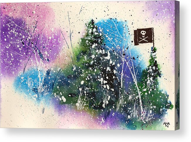 Solstice Acrylic Print featuring the painting A Jolly Roger Holiday by Nelson Ruger