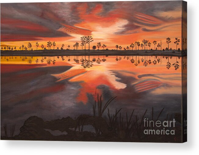 Everglades Acrylic Print featuring the painting A New Day Dawning by Jane Axman