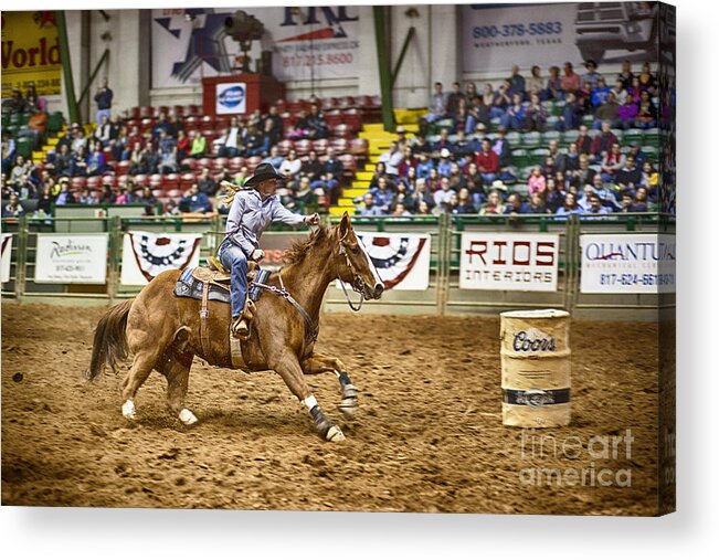 Night Acrylic Print featuring the photograph A Night at the Rodeo V27 by Douglas Barnard