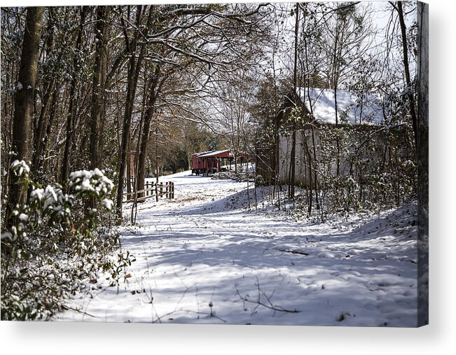 Snow Acrylic Print featuring the photograph A Wintry Walk by Charles Hite