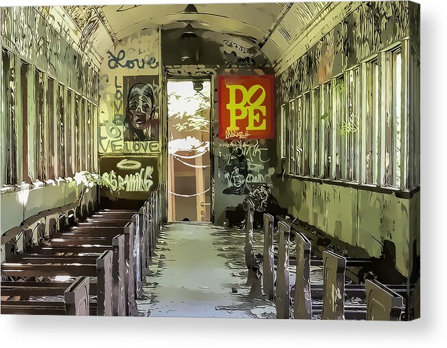 Abandon Acrylic Print featuring the photograph Abandoned Graffiti Train by David Letts