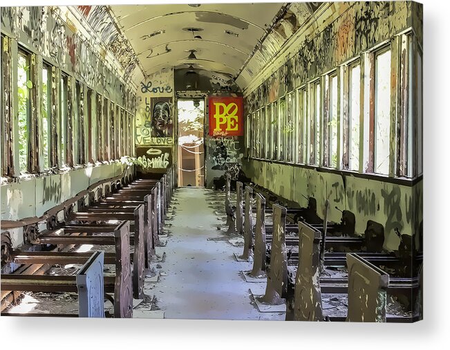 Abandon Acrylic Print featuring the photograph Abandoned Rail Car of Lambertville by David Letts