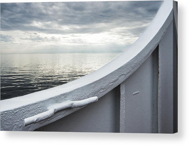 Color Acrylic Print featuring the photograph Aboard the ferry by Arkady Kunysz