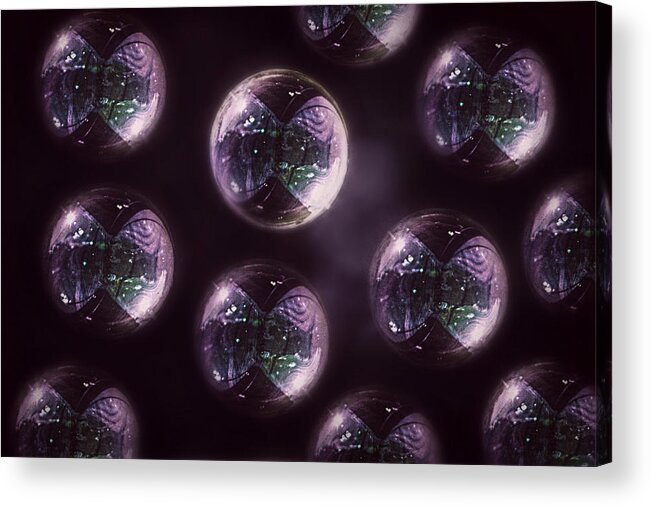 Bubble Acrylic Print featuring the photograph Abstract Purple Bubbles by Melanie Lankford Photography