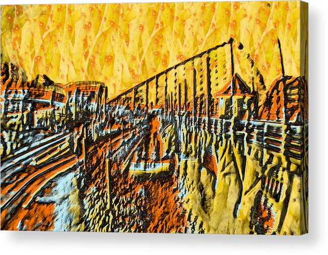 Abstract Acrylic Print featuring the painting Abstract Roller Coaster by Doc Braham
