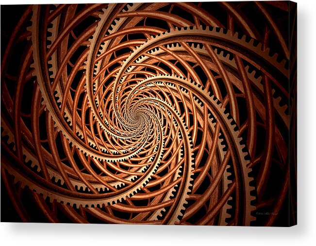 Steampunk Acrylic Print featuring the digital art Abstract - Spiral - Mental roller coaster by Mike Savad