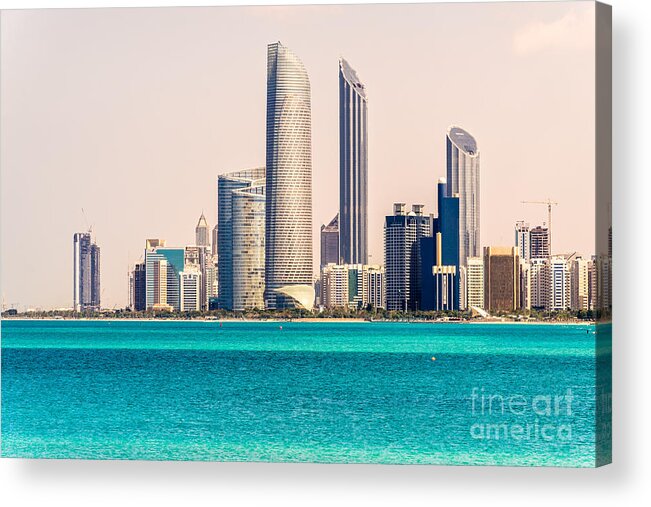 Emirates Acrylic Print featuring the photograph Abu Dhabi Skyline - United Arab Emirates by Luciano Mortula