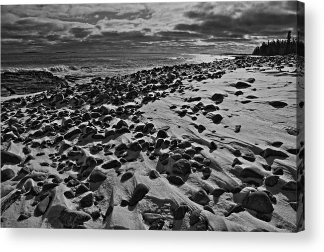 Acadia National Park Acrylic Print featuring the photograph Acadia Beach in Winter by David Rucker