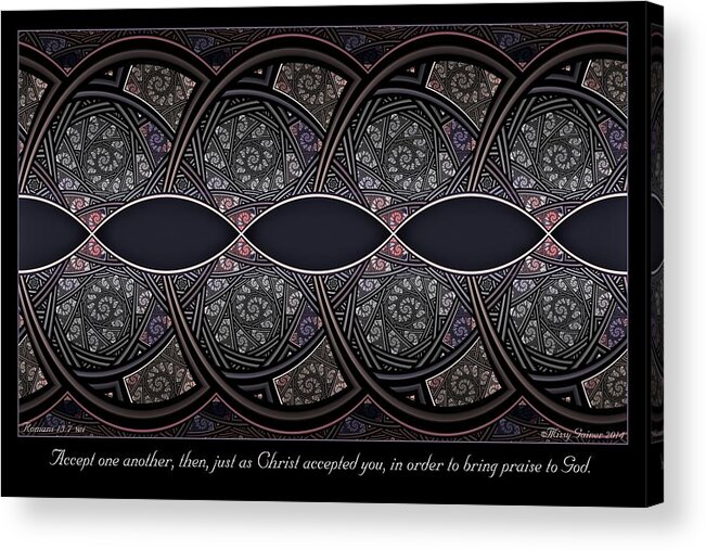 Fractal Acrylic Print featuring the digital art Accept One Another by Missy Gainer