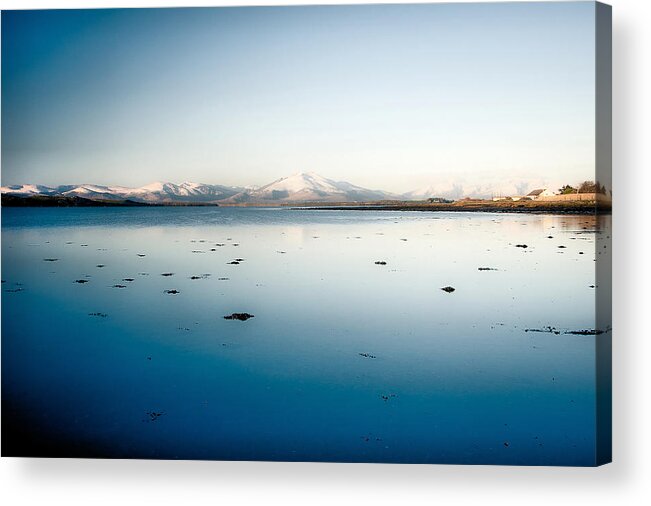 Blue Acrylic Print featuring the photograph Accross The Snowy Barrow by Mark Callanan