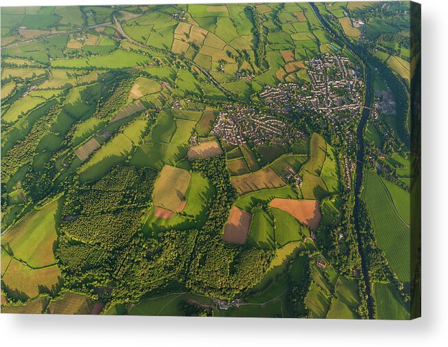 Scenics Acrylic Print featuring the photograph Aerial Photograph Over Rural Villages by Fotovoyager
