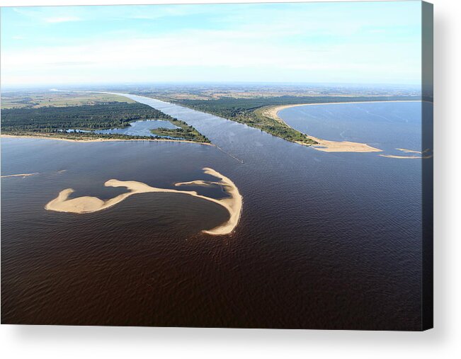 Baltic Sea Acrylic Print featuring the photograph Aerial View Of The Estuary. Vistula by Dariuszpa