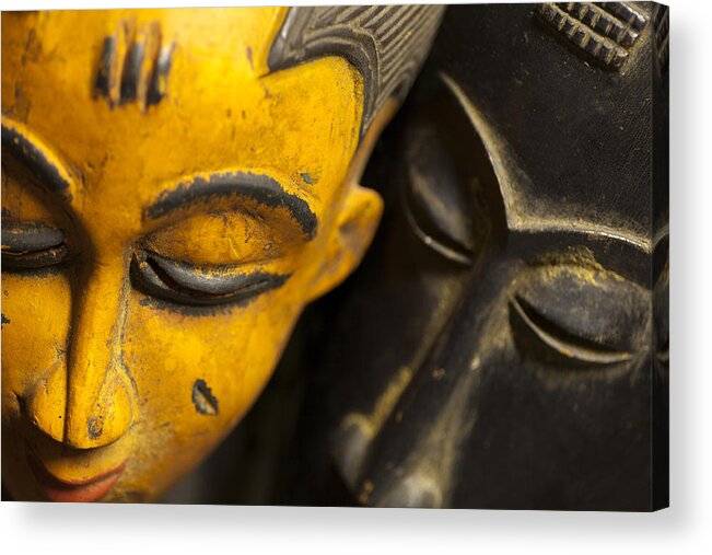 Abstract Acrylic Print featuring the photograph African Masks by Raul Rodriguez