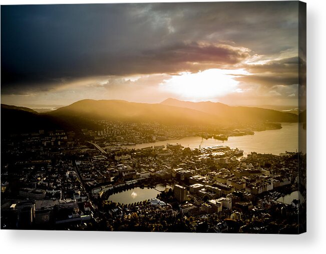 Bergen Acrylic Print featuring the photograph After the Bergen Rain by Hakon Soreide