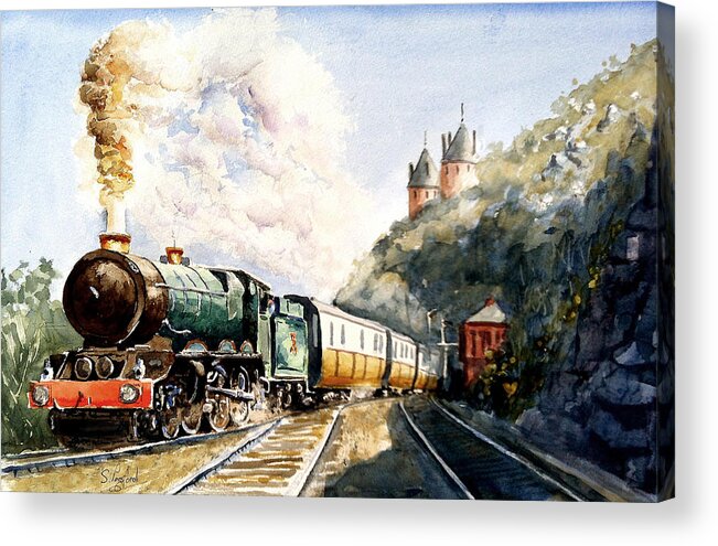 Train Acrylic Print featuring the painting Age of steam by Steven Ponsford