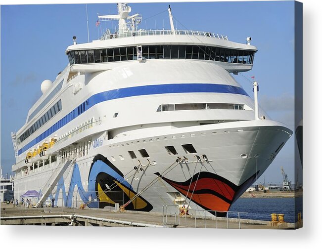 Aidavita Acrylic Print featuring the photograph AIDAvita at dock in Port Canaveral by Bradford Martin