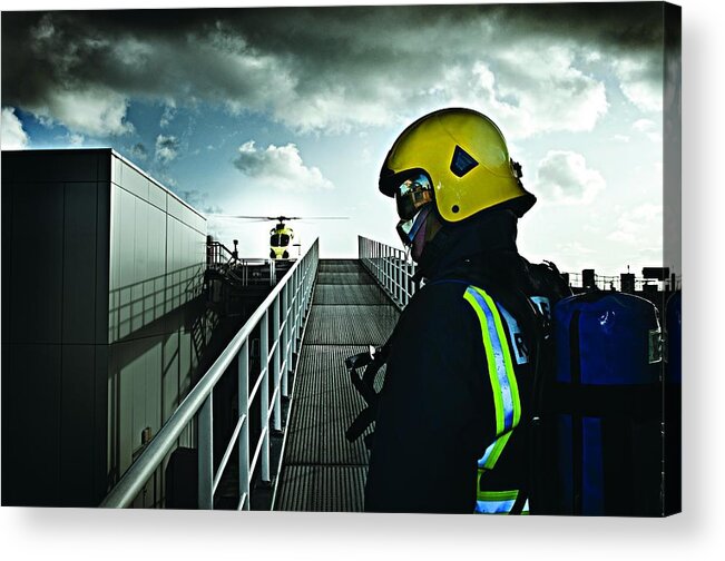 Equipment Acrylic Print featuring the photograph Airport Firefighter by Lth Nhs Trust/science Photo Library