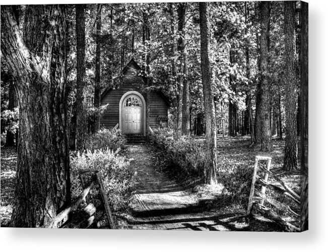 Hdr Acrylic Print featuring the photograph AJSP Chapel BW by Andy Lawless